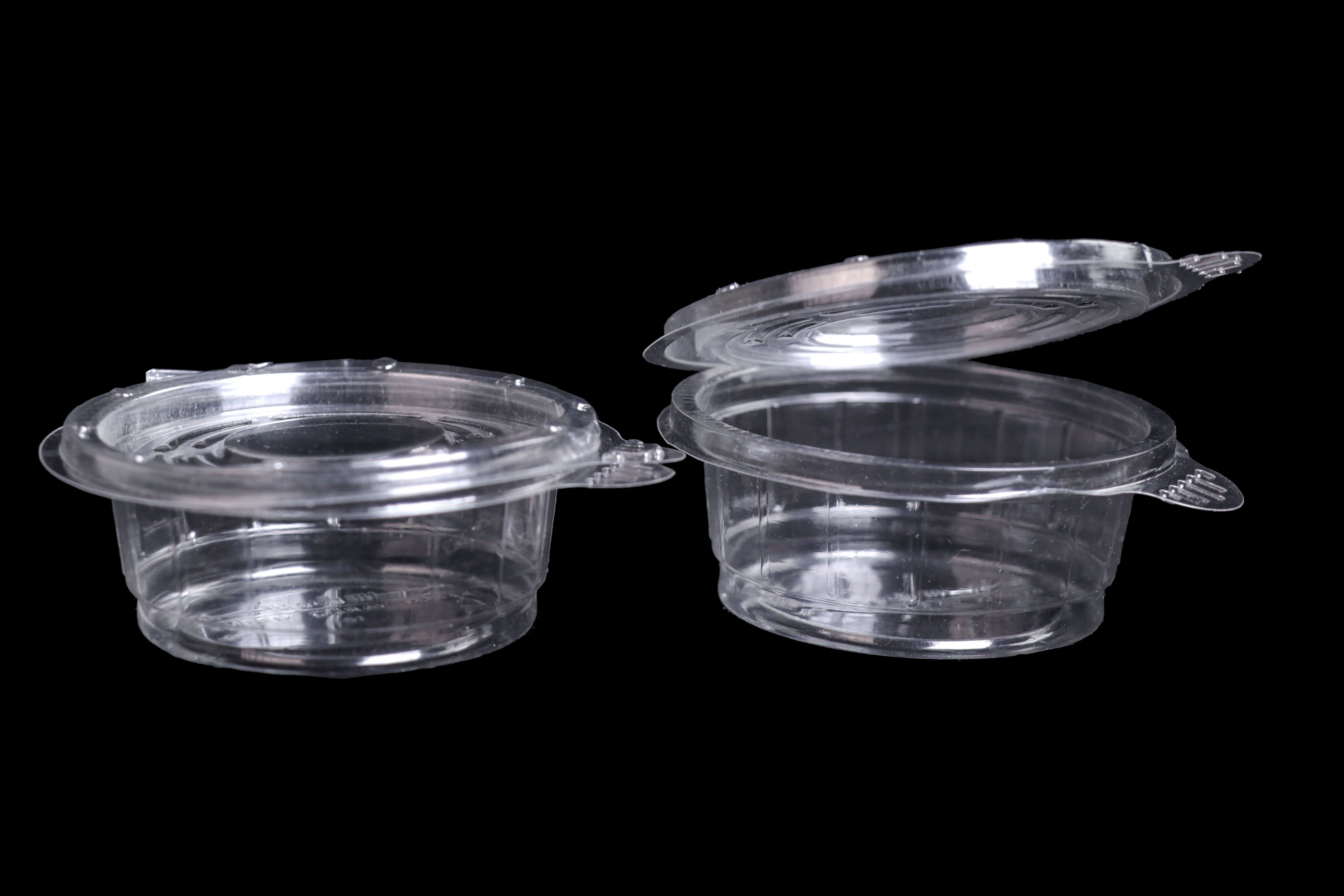 Clear disposable bowls with lids